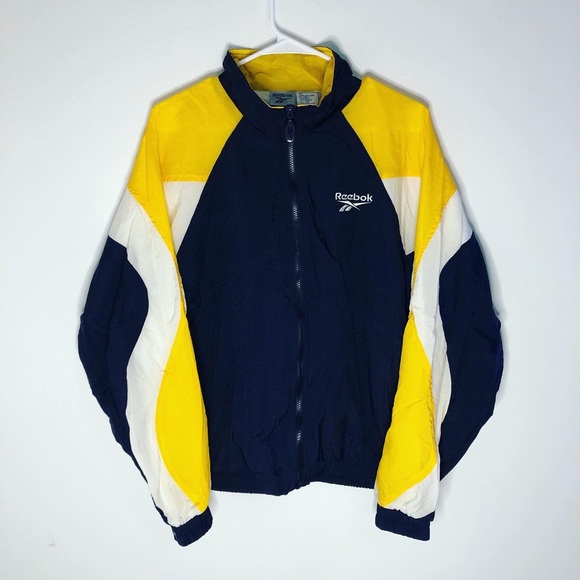 Reebok Jackets \u0026 Coats | Vintage 90s Reebok Windbreaker Jacket | Color: Blue/Yellow | Size: M | Street_Cents's Closet